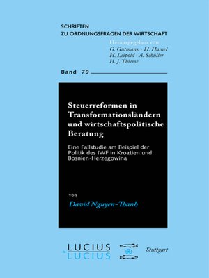 cover image of Steuerreformen in Transformationsländern und wirtschaftspolitische Beratung